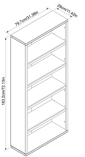 Kenosha 3-tier Bookcase